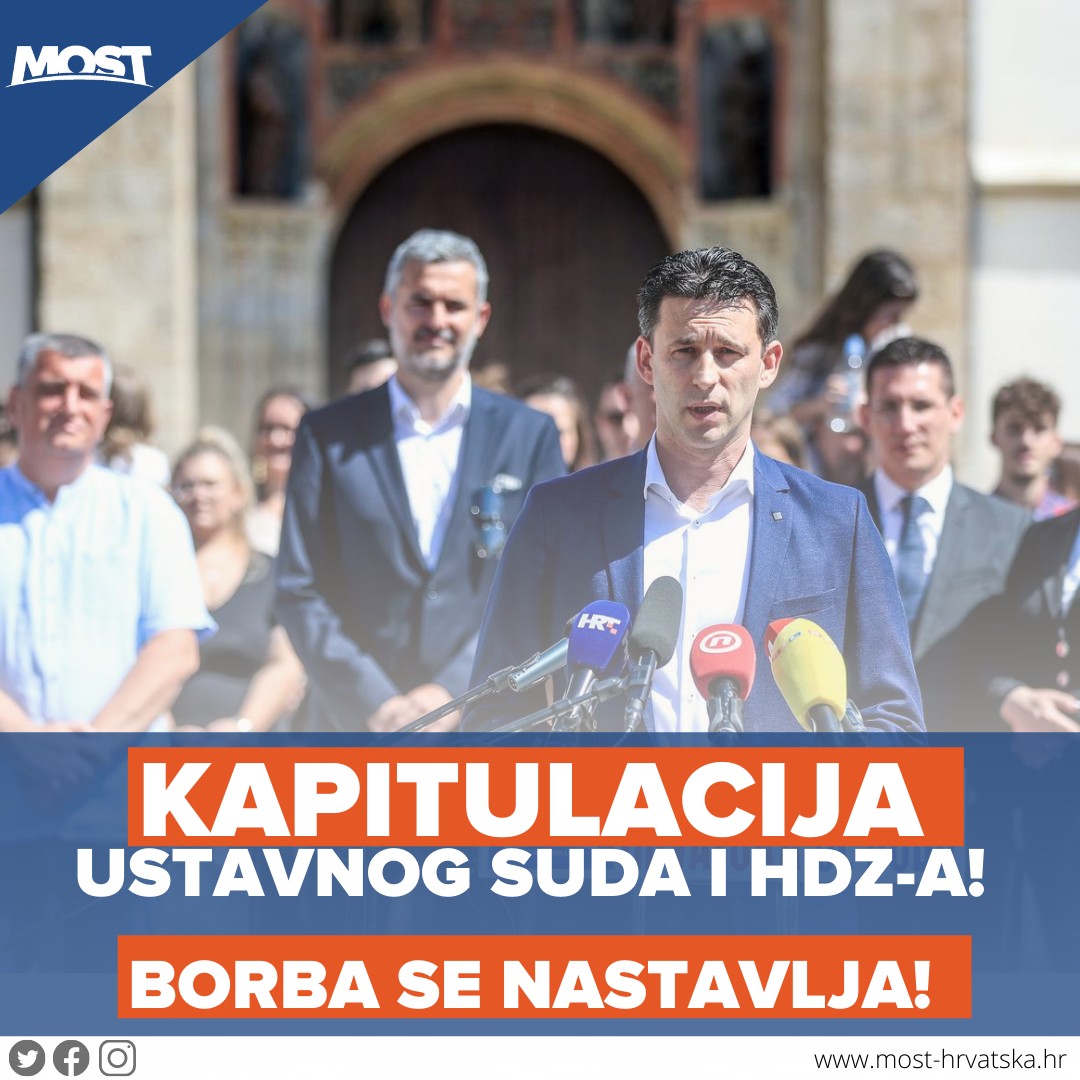 Most o odluci Ustavnog suda: To nije samo kapitulacija suda, nego i HDZ-a