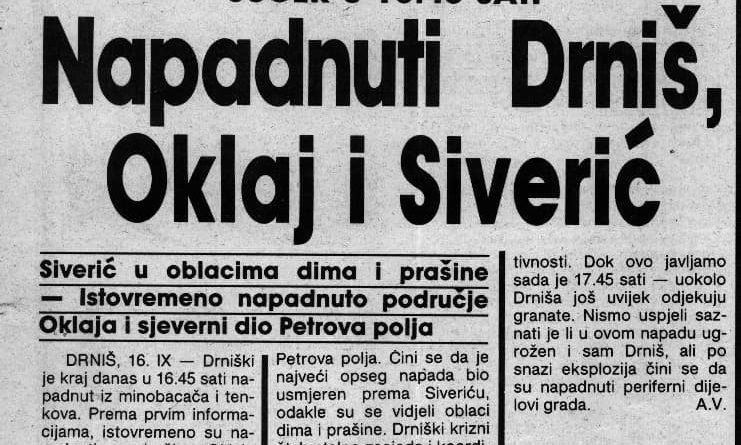 Prije 29 godina prognani iz svojih domova: Sedamaest tisuća Drnišana moralo potražiti sklonište od granata i rafala