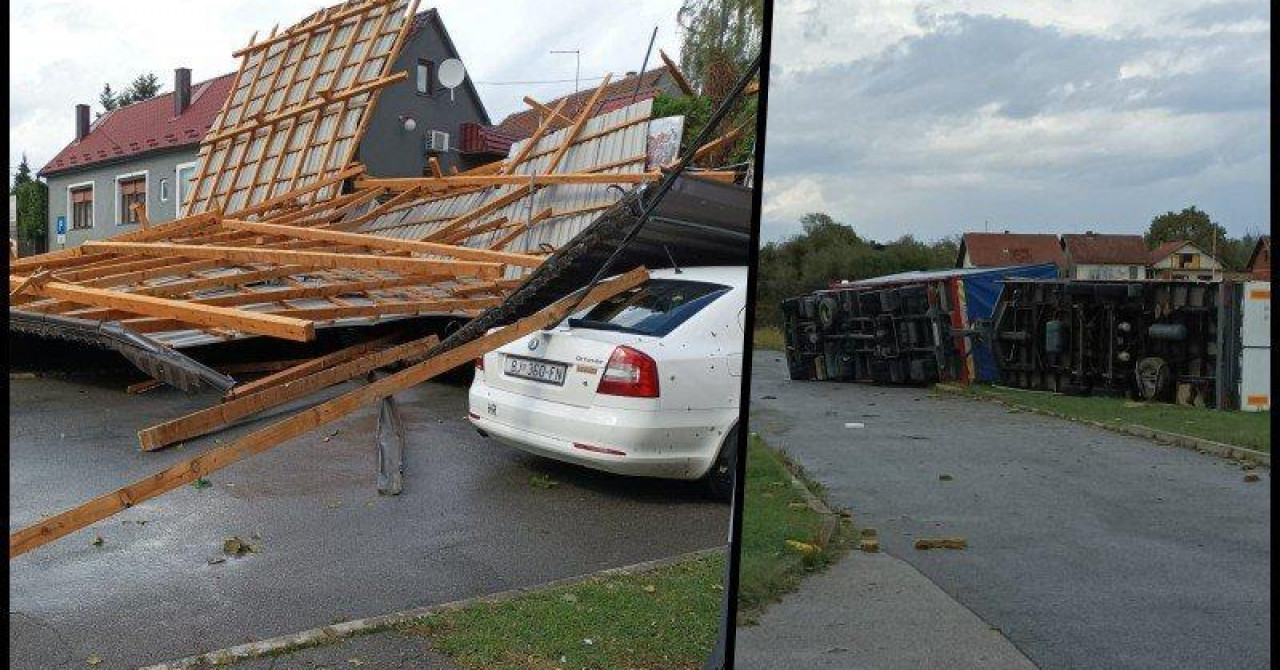 NEVRIJEME POHARALO ČAZMU Srušen je dalekovod, grad bez struje, automobili su smrskani, kamioni prevrnuti...