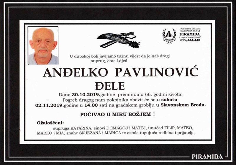 Posljednji pozdrav ratniku - Anđelko Pavlinović Đele