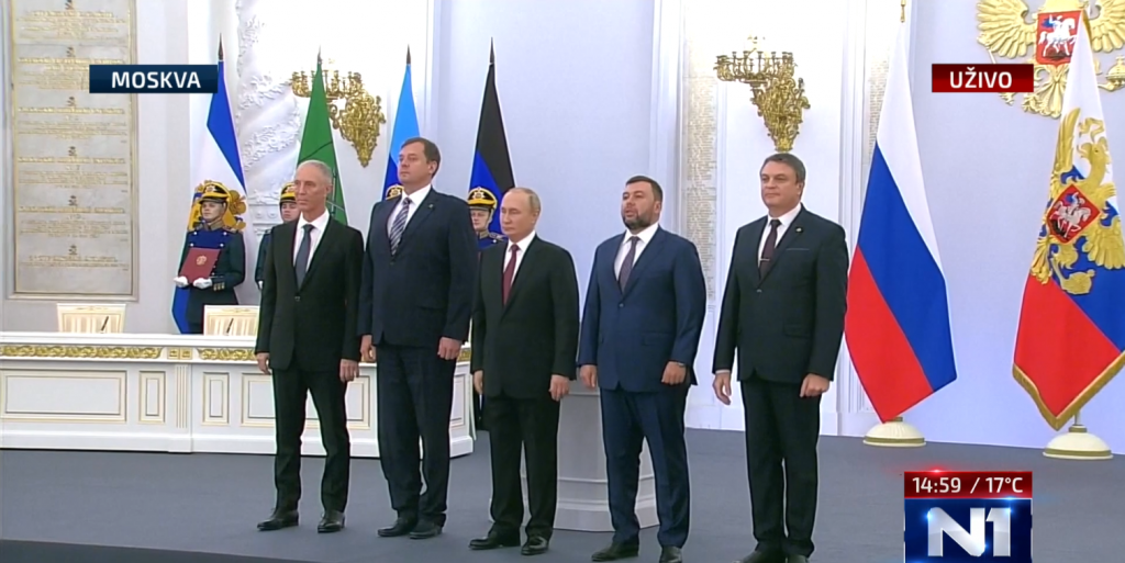 Putin proglasio anekciju četiri okupirana ukrajinska područja i njihovo pripajanje Rusiji