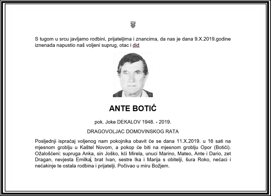 Posljednji pozdrav ratniku - Ante Botić