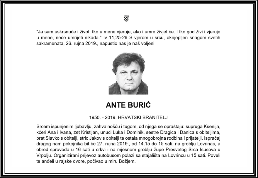 Posljednji pozdrav ratniku - Ante Burić