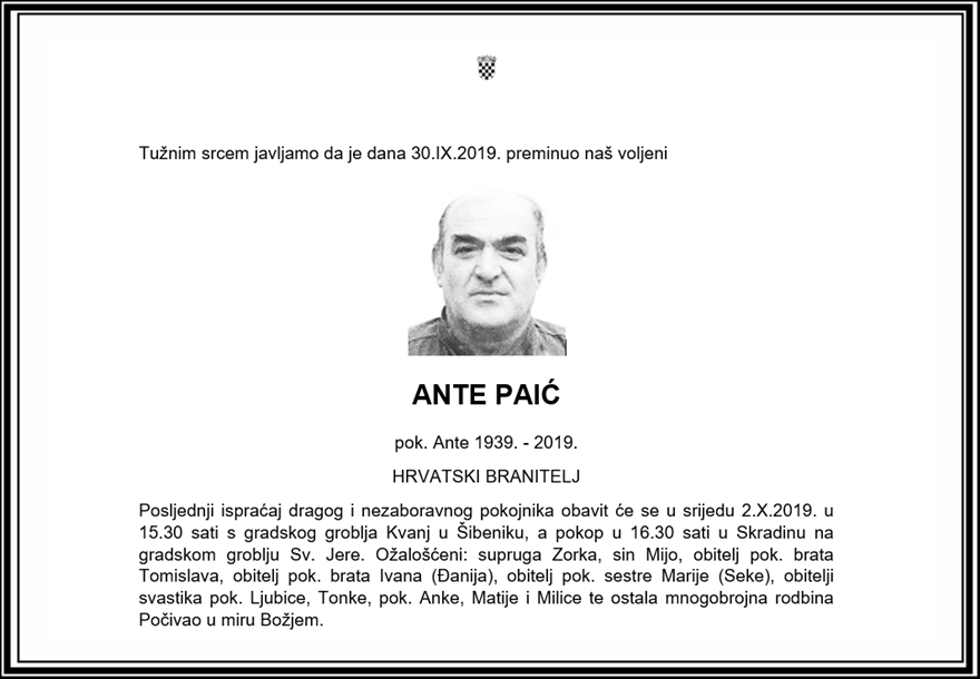 Posljednji pozdrav ratniku - Ante Paić