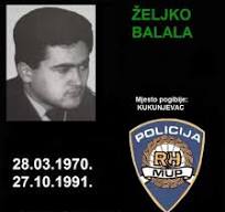 ŽELJKO BALALA, dragovoljac Domovinskog rata ( 28.3.1970. - 27.10.1991.) - "HTIO JE ŽIVJETI, ALI MU NISI DALI"