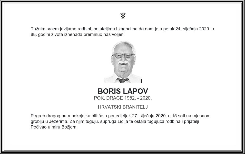 Posljednji pozdrav ratniku - Boris Lapov