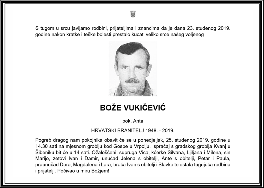 Posljednji pozdrav ratniku - Bože Vukičević