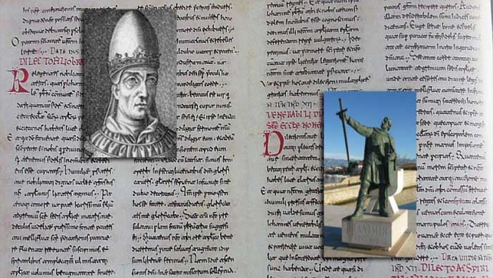 7. 6. 879. GODINE, PAPA IVAN VIII. PISMOM KNEZU BRANIMIRU PRIZNAO JE ZEMLJU HRVATA