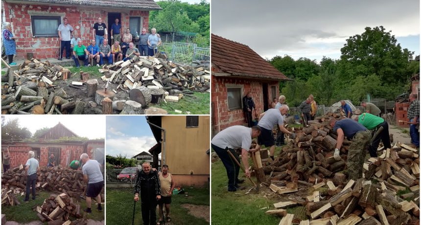 ZAJEDNO U RATU, ZAJEDNO U MIRU: Branitelji iz Šenkovca iscijepali drva svom slijepom članu