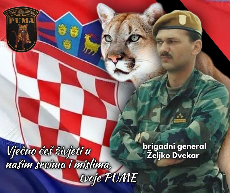Poziv na odavanje počasti povodom 1. obljetnice smrti brigadnog generala Željka Dvekara