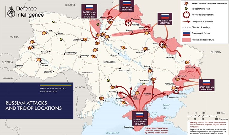 Britanci objavili novu kartu ruskih napada i osvajanja