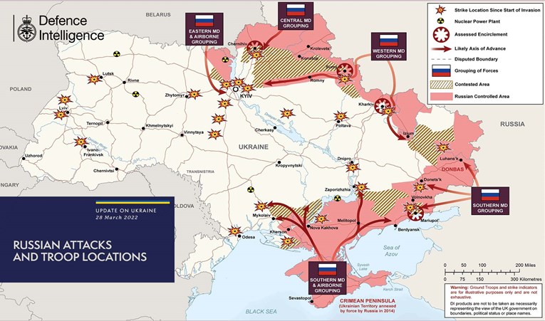 Britanci objavili novu kartu ruskih napada, ovakva je situacija