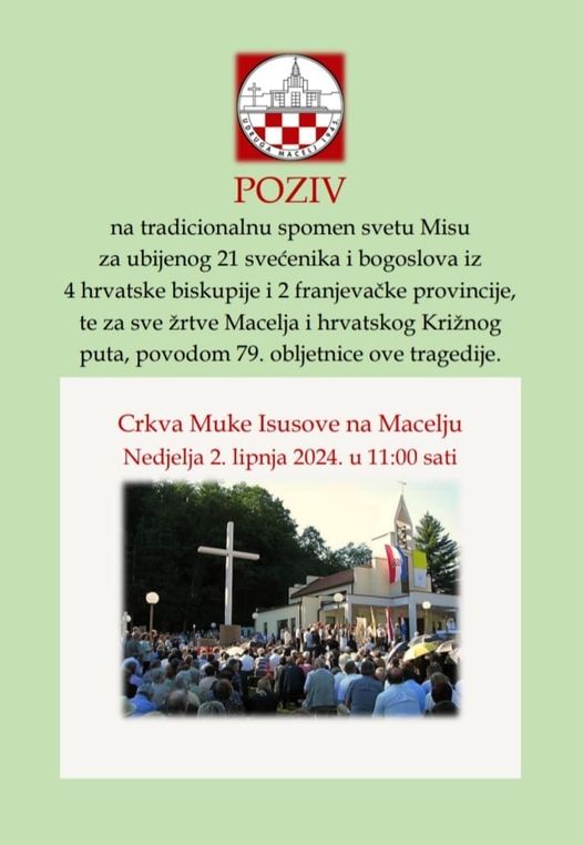 Misa za ubijenog 21 svećenika i bogoslova iz 4 hrvatske biskupije i 2 franjevačke provincije -TUŽNO SJEĆANJE