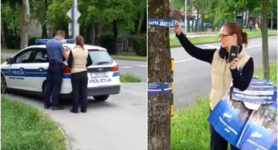 SKANDAL NA SAVICI: NOSITELJICA LISTE “MOŽEMO” TRGALA PLAKATE, IZAŠLA POLICIJA