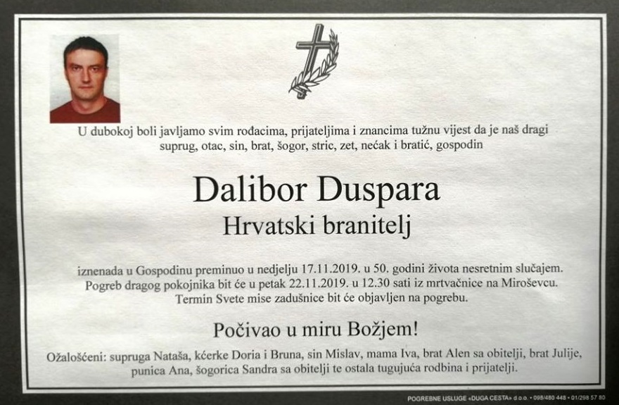 Posljednji pozdrav ratniku - Dalibor Duspara