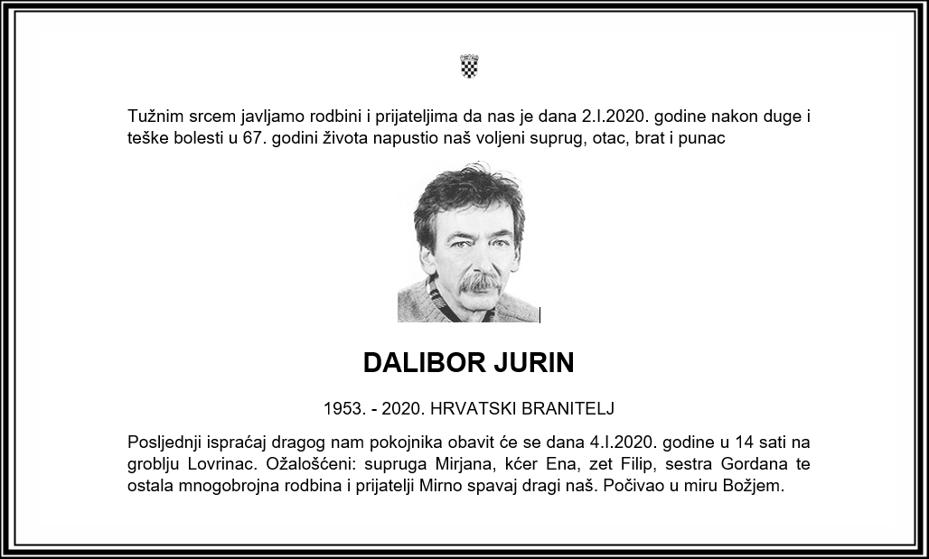 Posljednji pozdrav ratniku - Dalibor Jurin