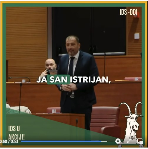 IDS-ovac Dalibor Paus u Hrvatskom Saboru istrijanstvo nameće kao hrvatsko domoljublje! A Istrijanstvo podržava samo 5,13 % stanovnika Istre!?
