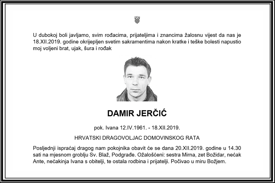 Posljednji pozdrav ratniku - Damir Jerčić