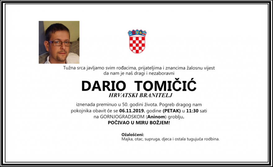 Posljednji pozdrav ratniku - Dario Tomičić