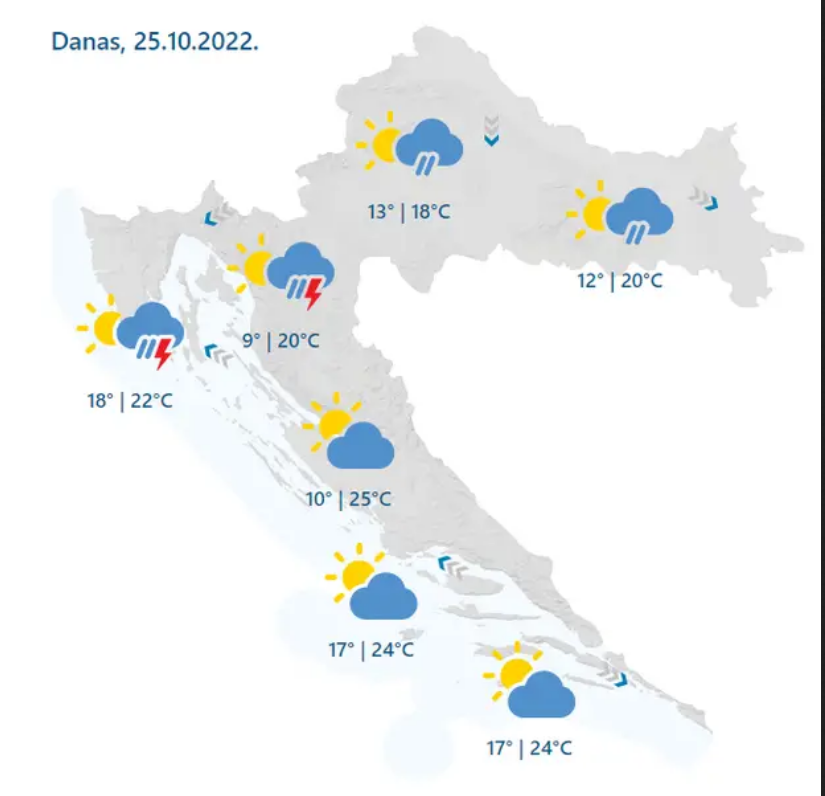 Vremenska prognoza: Čekaju nas kiša, grmljavina i niže temperature
