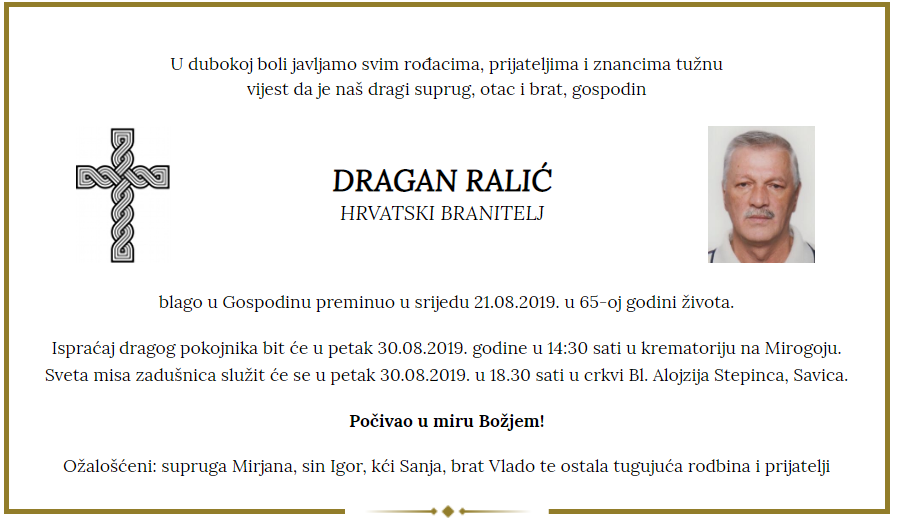Posljednji pozdrav ratniku - Dragan Ralić