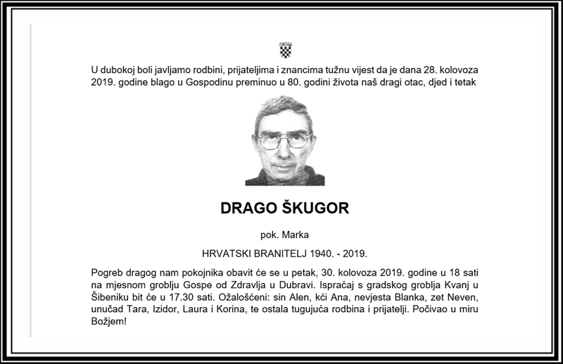 Posljednji pozdrav ratniku - Drago Škugor