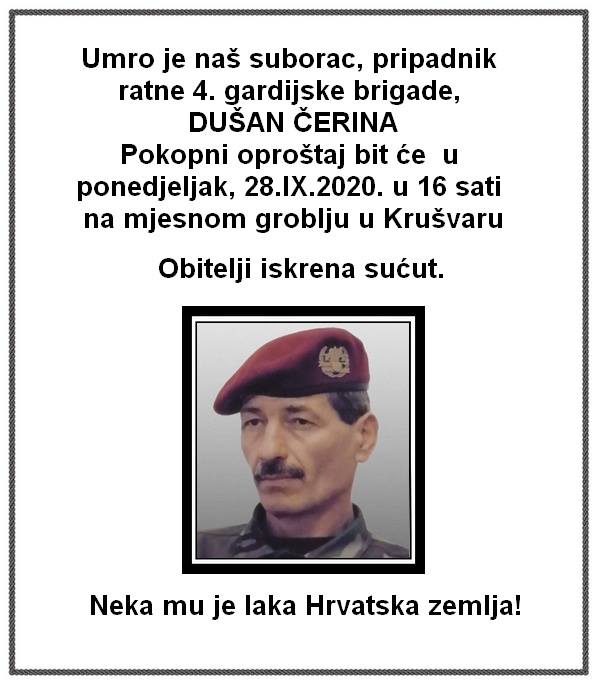 Dušan Čerina 1946. - 2020.