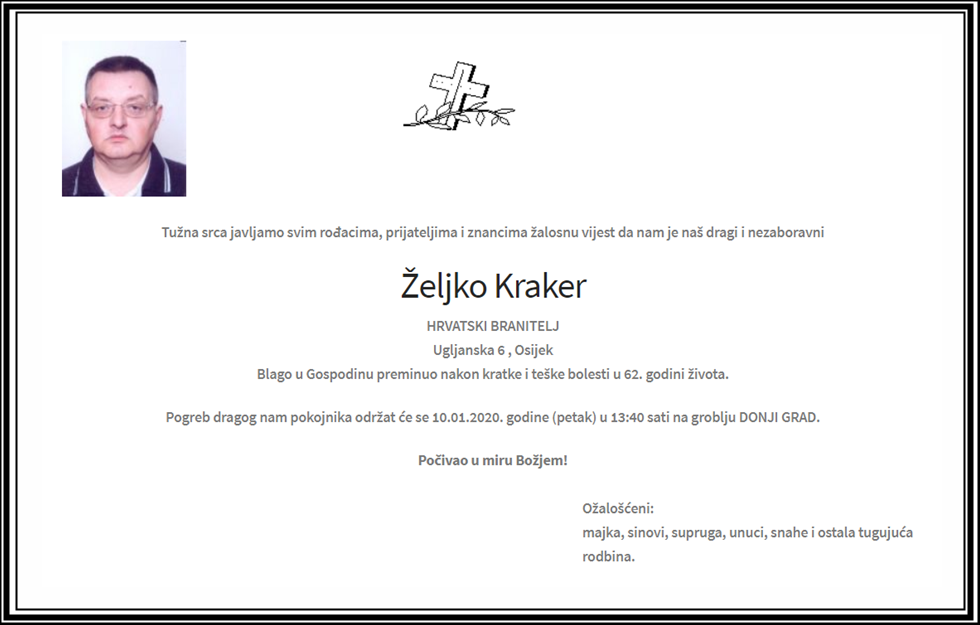 Posljednji pozdrav ratniku - Željko Kraker