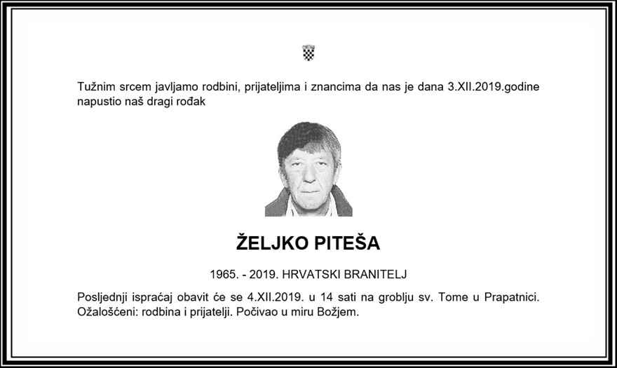Posljednji pozdrav ratniku - Željko Piteša