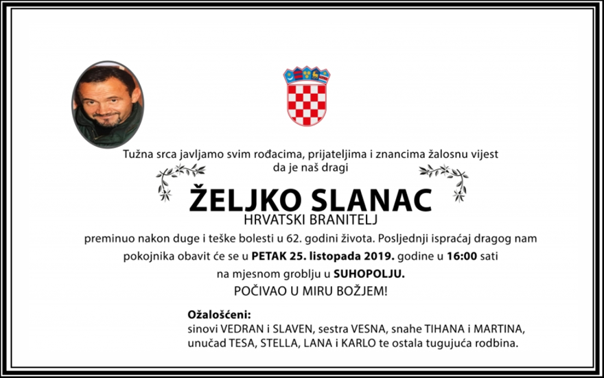 Posljednji pozdrav ratniku - Željko Slanac