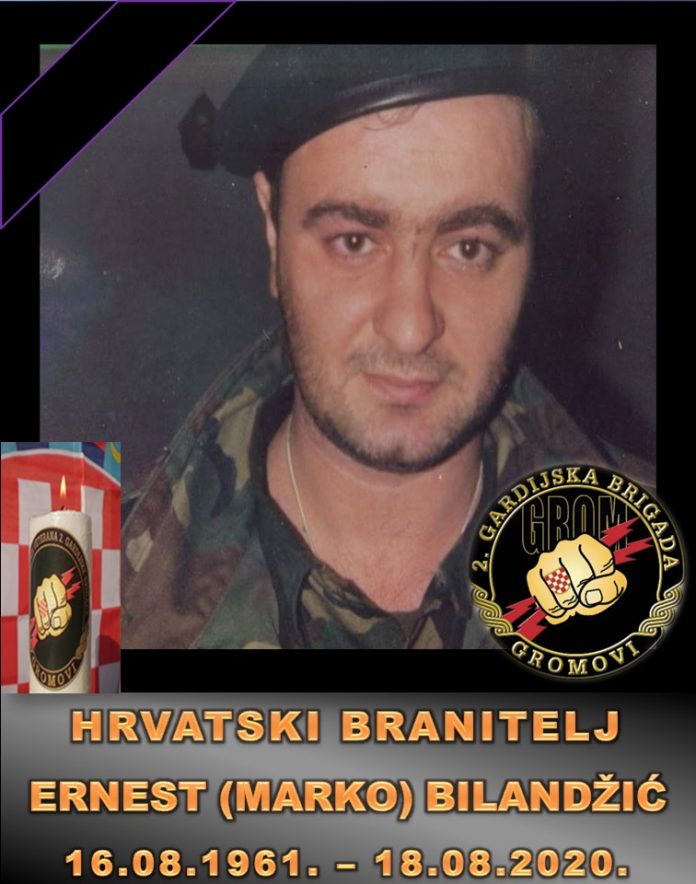 Posljednji pozdrav ratniku - Ernest Bilandžić 16.08.1961. – 18.08.2020.