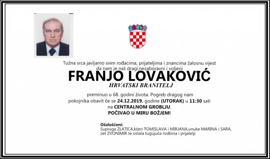 Posljednji pozdrav ratniku - Franjo Lovaković