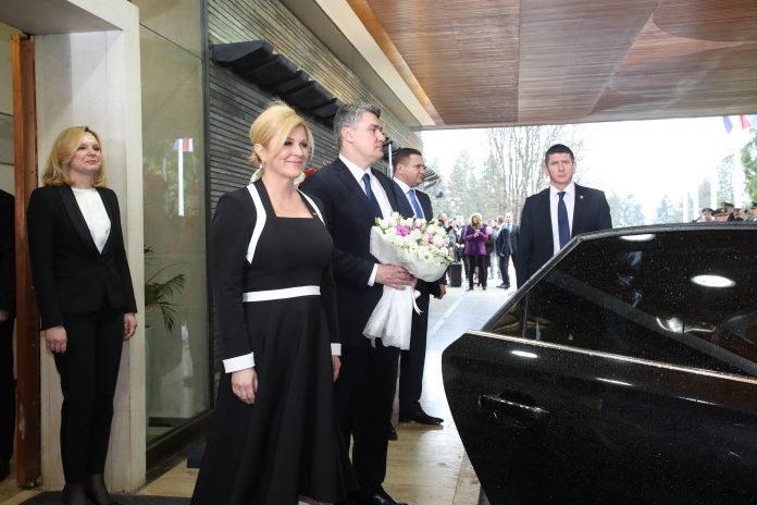 Jandroković pohvalio Milanovićev govor i “interpretaciju” himne, Milanović ispratio Kolindu s cvijećem