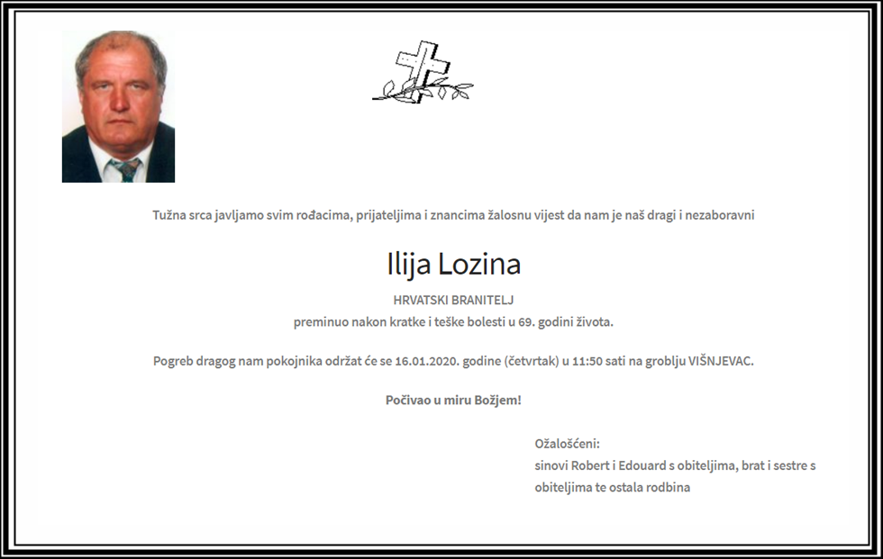 Posljednji pozdrav ratniku - Ilija Lozina