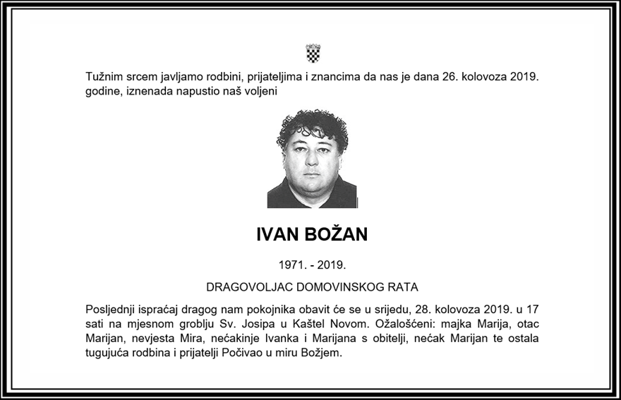 Posljednji pozdrav ratniku - Ivan Božan