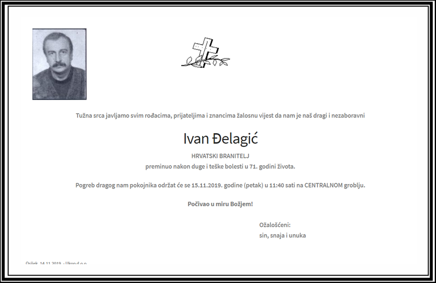 Posljednji pozdrav ratniku - Ivan Đelagić