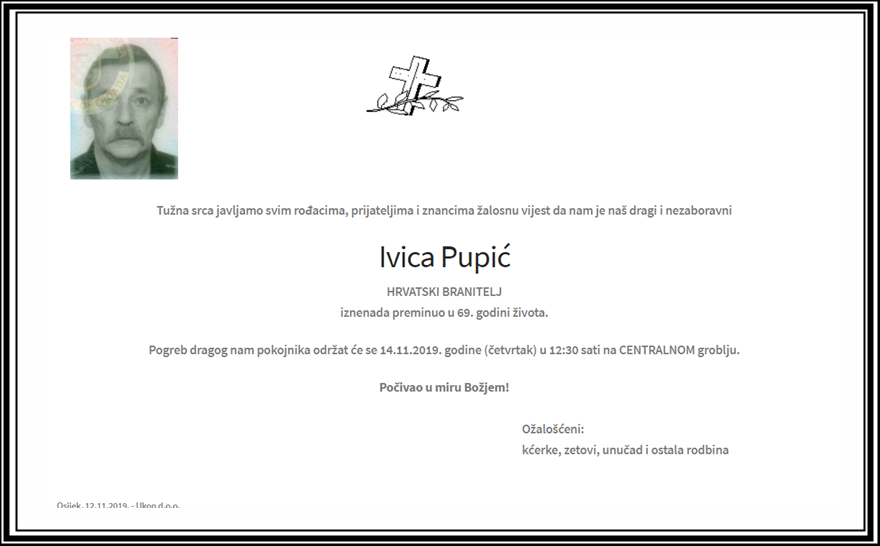 Posljednji pozdrav ratniku - Ivica Pupić