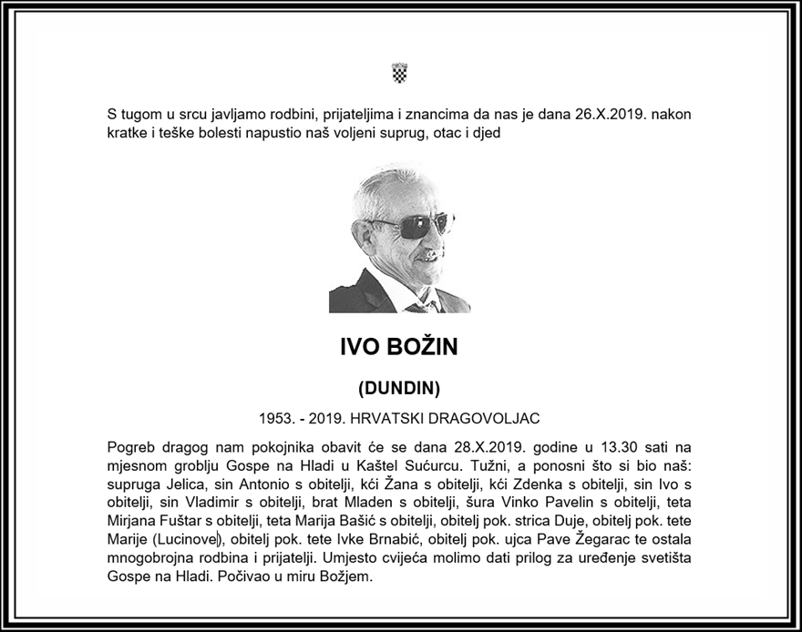 Posljednji pozdrav ratniku - Ivo Božin