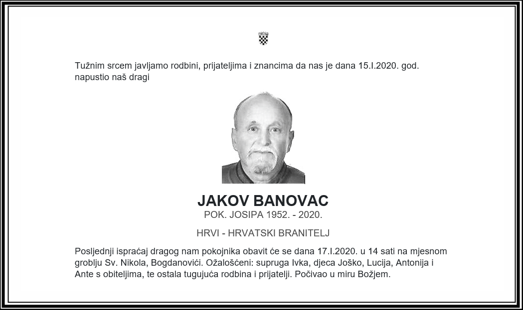 Posljednji pozdrav ratniku - Jakov Banovac