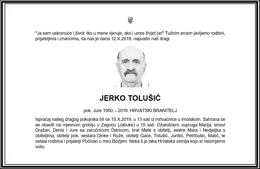 Posljednji pozdrav ratniku - Jerko Tolušić