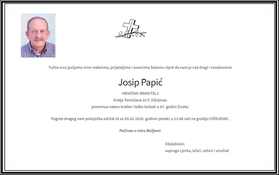 Posljednji pozdrav ratniku - Josip Papić