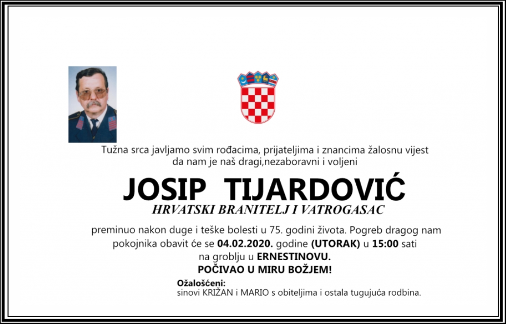 Posljednji pozdrav ratniku - Josip Tijardović