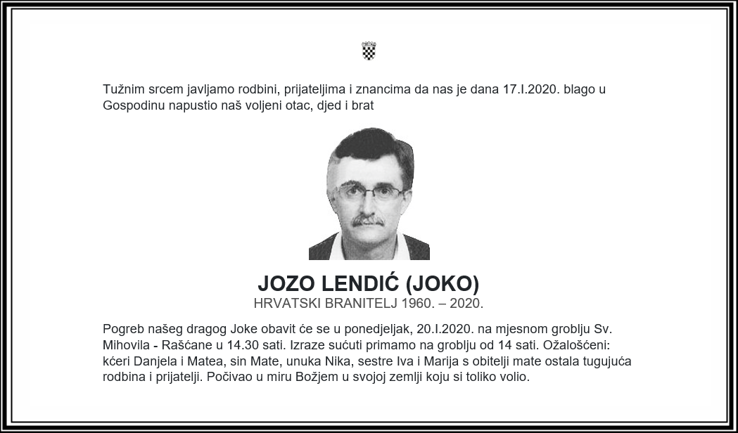Posljednji pozdrav ratniku - Jozo Lendić-Joko