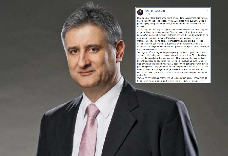 Tomislav Karamarko otkriva pozadinu uhićenja supruge… pročitajte