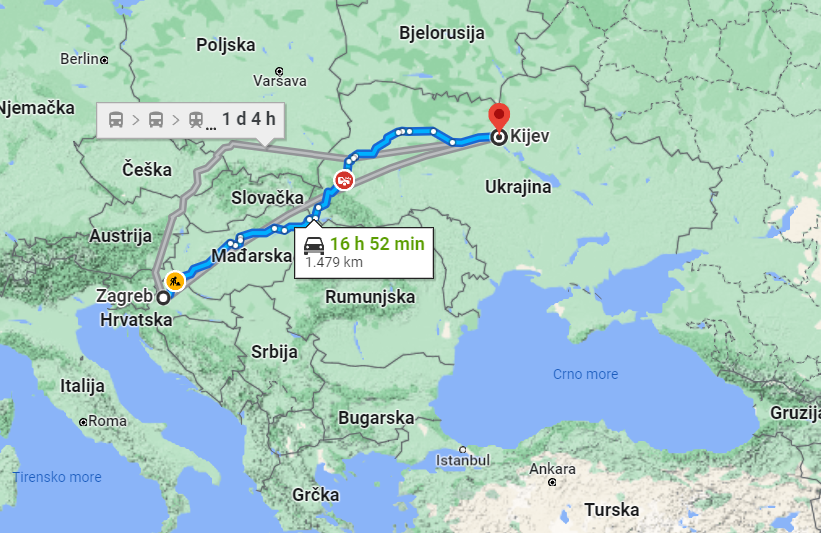 Koliko je daleko Ukrajina? Dijeli nas jedna država, udaljenosti od granice do granice mogle bi vas iznenaditi