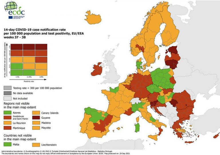Hrvatska i dalje crvena na koronakarti: Zagreb tamnocrven, ostale županije crvene
