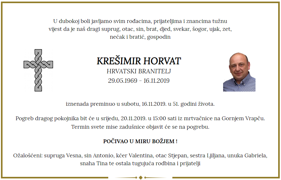 Posljednji pozdrav ratniku - Krešimir Horvat