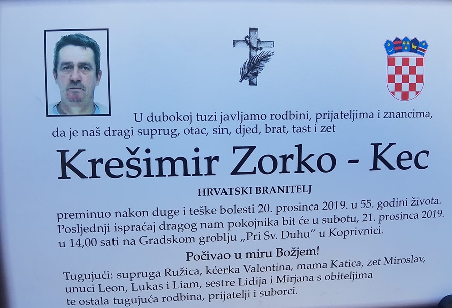 Posljednji pozdrav ratniku - Krešimir Zorko-Kec