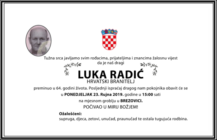 Posljednji pozdrav ratniku - Luka Radić