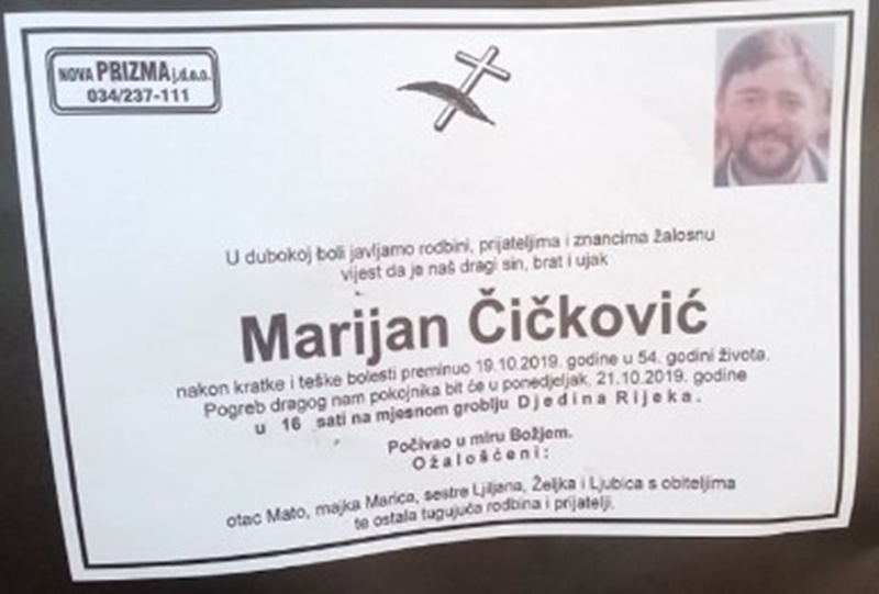 Posljednji pozdrav ratniku - Marijan Čičković